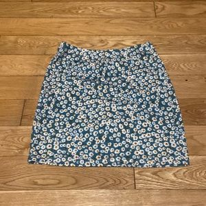 Blue ditsy flower mini skirt